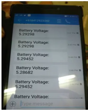 Figure 7.Message send and displayed on mobile  