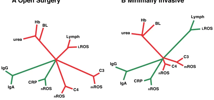 Fig 3. Dendrograph indicating links between ROS and Humoral and Cellular Mediators following 