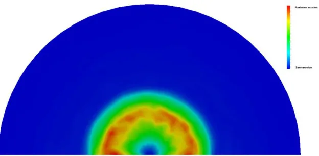 Figure 8: Hashish (6) erosion contours obtained with OpenFOAM®. 