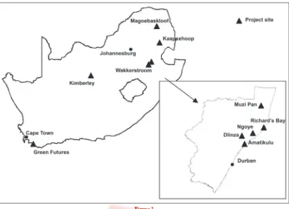 Figure 1A map of South Africa showing the location of the study sites. The inset of Kwazulu Natal shows the location of sites on the Zululand Birding Route