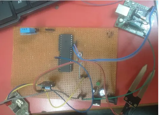 Figure 3 Interfacing Diagram:DHT11 is interfaced with atmega32 via PINC0, VCC and Ground