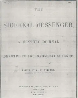 Figure 1:  The Sidereal Messenger (Courtesy: Cincinnati Historical Society). 