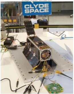 Figure 3 FUNcube-2 on UKube engineering model stack. Image credit: Amsat-UK 