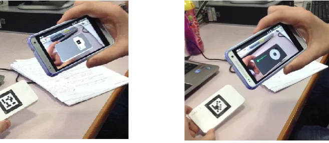 Fig. 1. AR displays of hand-held mobile phone model 