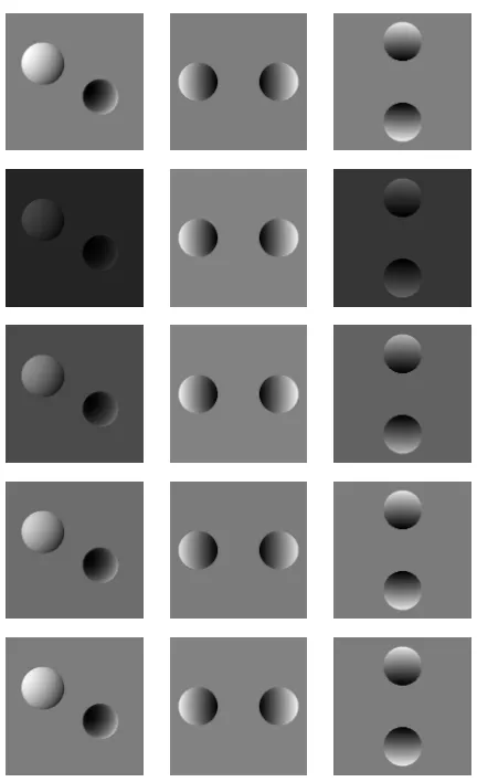 Fig. 7.Pose 3. Row 1: Three out of ﬁve captured views. Row 2: Projected surface after distortion parameters have converged