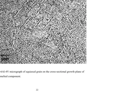 Figure 3.5:  Ti-6Al-4V micrograph of equiaxed grain on the cross-sectional growth plane of 