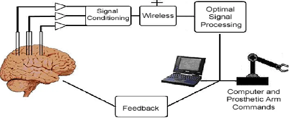 Figure (b): General Approach of BCI Any BCI, regardless of its recording methods or applications, consists of four  essential elements, as described by Wolpaw:  1