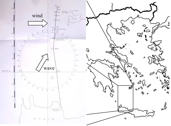 Fig. 3. Ship’s course. (Colors are visible in the online version of the article; http://dx.doi.org/10.3233/ISP-130109.)
