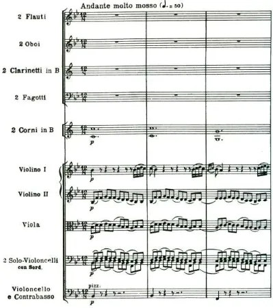 Fig. 14. Beethoven, Symphony No. 6, “Pastoral”, opening of second movement.  