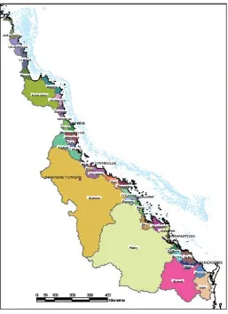 Figure 8. Map of the Great Barrier Reef World Heritage Area and surrounding catchments