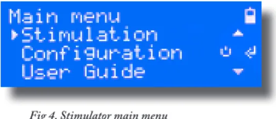 Fig 4. Stimulator main menu