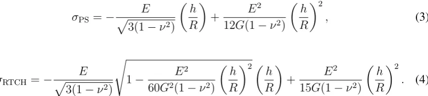 Table 1 shows dimensionless values of critical load σ0/E for different ratios of tube thicknessto the radius of its medial surface