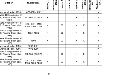TABLE 3:  FOOTPRINTING OF 16S RRNA BY RIBOSOMAL PROTEINS  