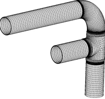 Figure 3: Detail of the simulated T-junctionand elbow (former configuration)