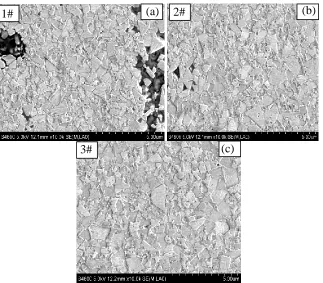 Fig.4 shows the grain size of WC-6Co cemented carbide formed at the different sintering temperature settings