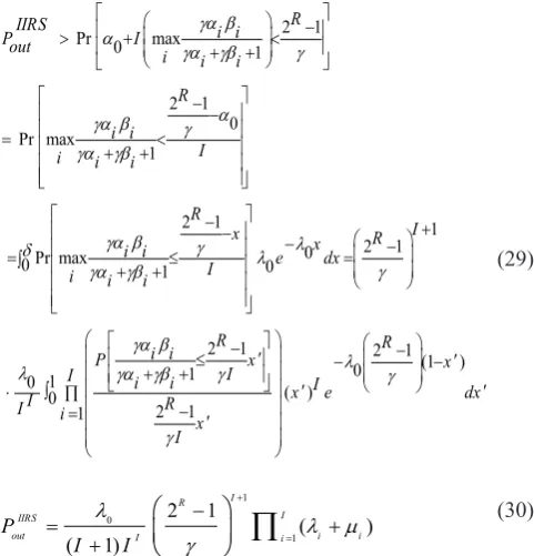 Fig. 1 indicates the outage probability curves of the AP and RS schemes versus SNR defined as g=1/N0