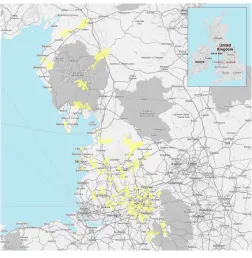 Fig. 2. Map of C2C trial locations highlighted in yellow, from [5] (Map data©2013 GeoBasis-DE/BKG (©2009), Google)