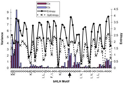 Figure 2.1.  Variation in structure and sequence of bHLH proteins.   Structural variation of the solved entropy) dashed line