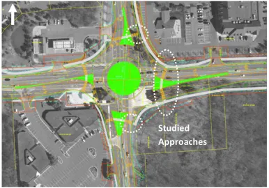Figure 9 Aerial view of Second Study Location, Roundabout at Maple Rd. and 