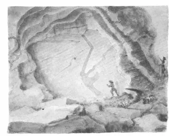 Figure 3: Granite veins exposed on Cairnsmore of Fleet (John Clerk of Eldin, 1786). 