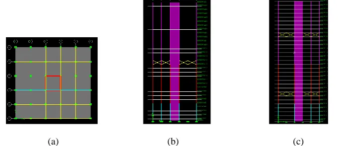 Figure 1: Plan & elevation of the models with one and two outrigger levels  