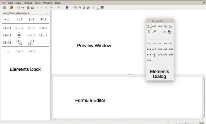 Figure 2: An empty formula document in Math