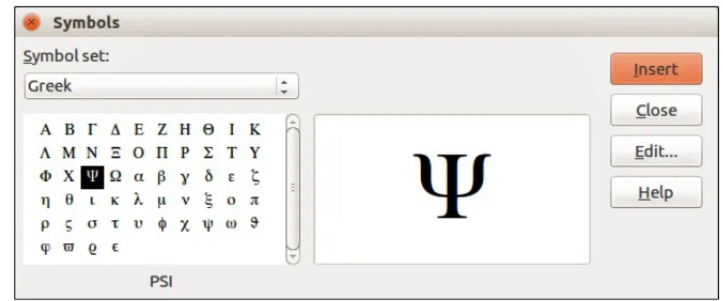 Figure 7: Symbols dialog