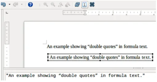 Figure 8: Example of double quotes in formula text