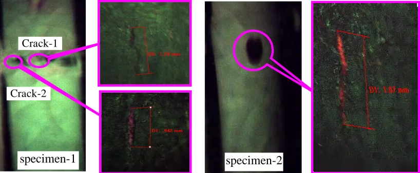 Figure 14  Longitudinal cracks seen in the fuel pins at the welding zone 