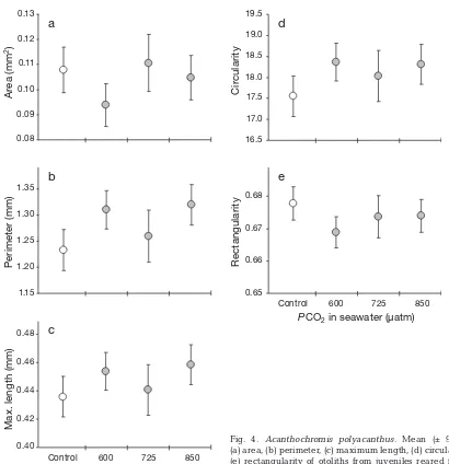 Fig. 4. Acanthochromis polyacanthus. Mean (± 95% CI)