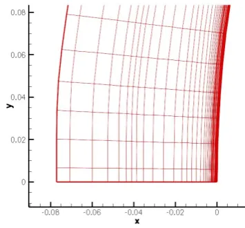 Figure 3: Reference grid at the stagnation point