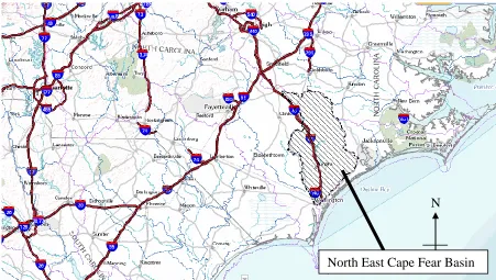 Figure 4.2: DEM of the delineated watershed with 23 subbasins, main and tributary reaches and the  longest path of flow for each subbasin, calculated by ArcSWAT