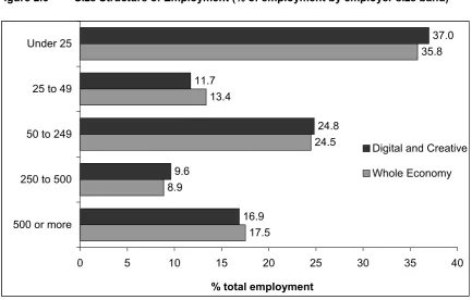 Figure 2.6 Size Structure of Employment (% of employment by employer size band) 