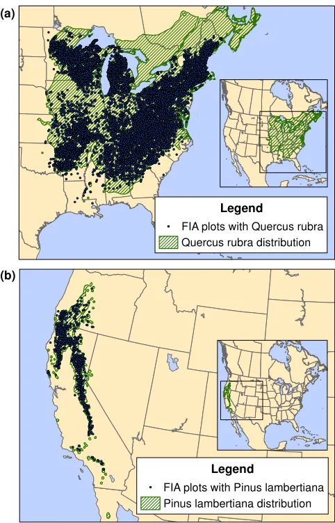Figure 2: Multivariate Spatio-Temporal Clustering re-sults for northern red oak (Quercus rubra), (a) Q