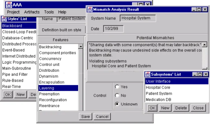Figure 4. AAA Screen Snapshots 