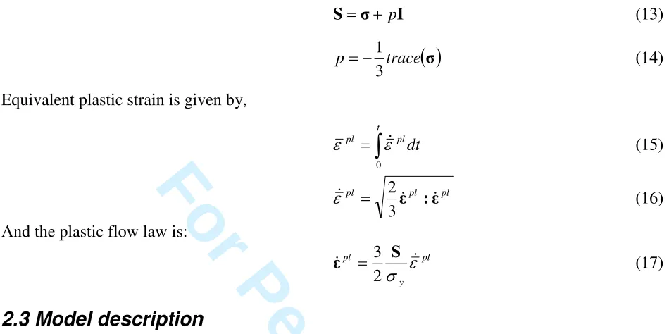 Table 1 Material constants for the Johnson-Cook strain rate dependent yield stress [19 ]