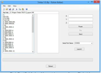 Fig 1. Front End display of the special purpose software - Timba 1.0  