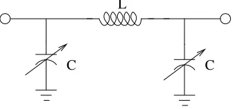 Figure 5.1: The circuit schematics of the tunable low pass filter.