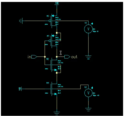 Fig. 4. OR gate using MTCMOS technique  