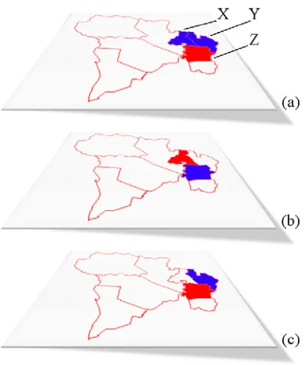 FIGURE 1.1: Example cross-patterning: (a) sexual assault; (b) university loca-tions; (c) overseas visitor population.