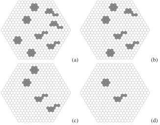 FIGURE 5.3: Synthetic hexagon dataset I: (a-d) Datasets dataset5.2D−D3.