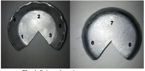 Fig. 4: Points of roughness measurements 
