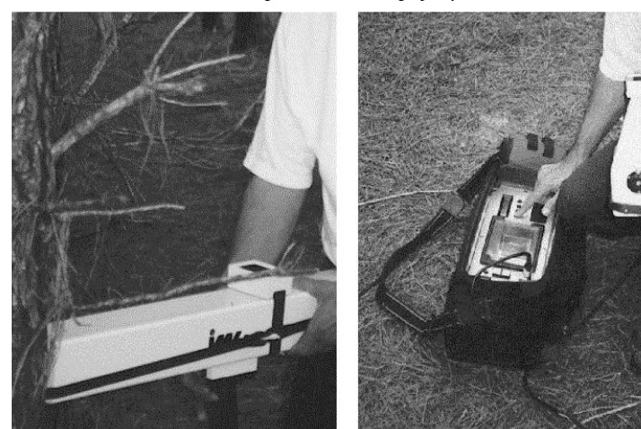 Fig. 1. The drilling unit (left) and the electronic unit (right) of the Resistograph system.
