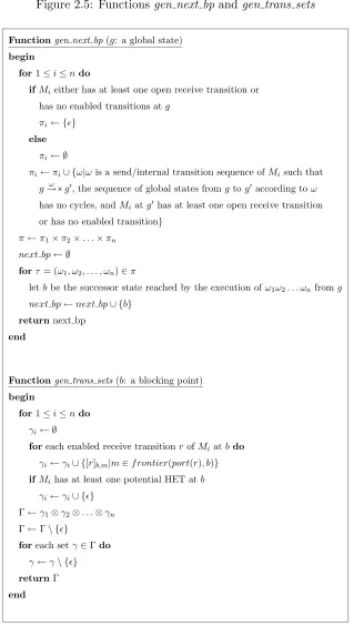 Figure 2.5: Functions gen next bp and gen trans sets