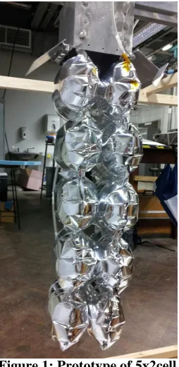 Figure 1: Prototype of 5x2cell  inflatable smart structure  