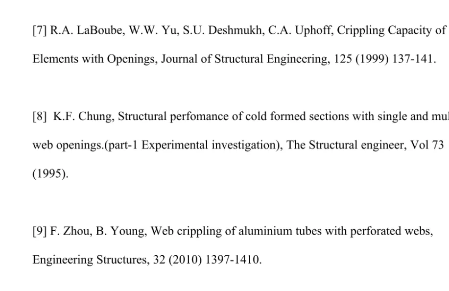 Table 1 Measured specimen dimensions and experimental ultimate loads for flanges unfastened condition 