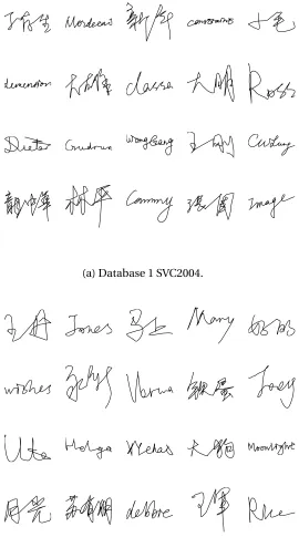 Figure 3.2:Example signatures from SVC databases.