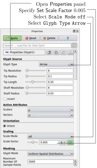 Figure 2.6: Properties panel for the Glyph filter.