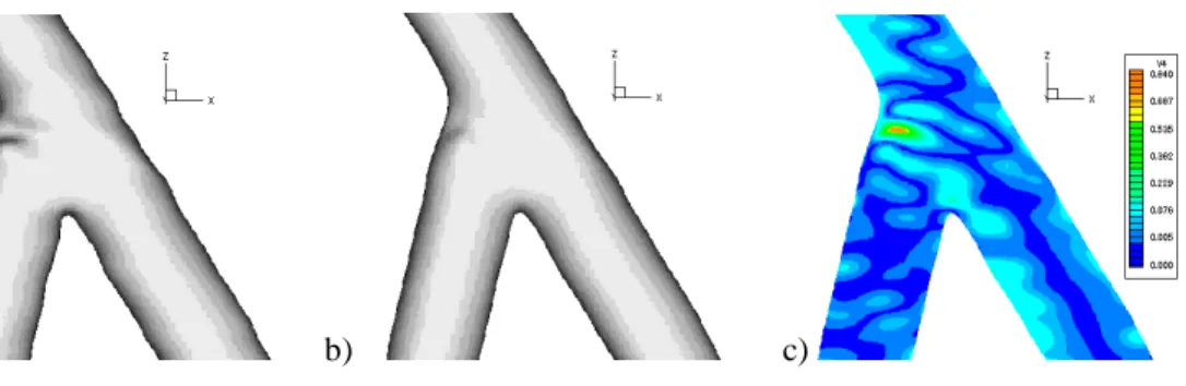 Figure  5.  Smoothing:  (a)  Reconstruction  of  2  tubes  showing  a  dent  at  the  junction