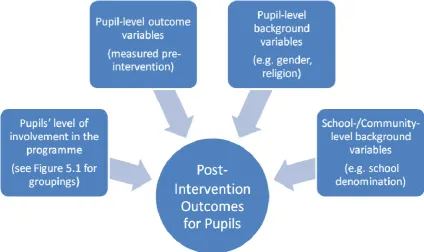 Figure 5.4 – Survey of secondary school pupils: groups of variables used in the analysis of impact on pupils 